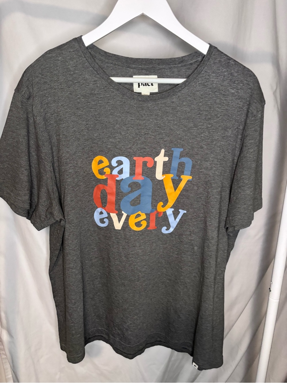 Pact Earth Day  Heather Gray Crewneck T-Shirt